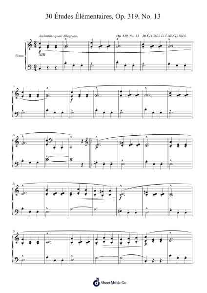 30 Études Élémentaires, Op. 319, No. 13 Sheet Music by Jacques-Louis Battmann-Arr.Doypoe Moitram