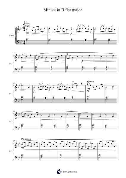 Minuet in B flat major Sheet Music by F. Tronchi-Arr.Jonessibyl Midsopp