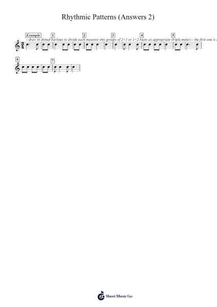 Rhythmic Patterns (Answers 2) Sheet Music by Marc Sabatella-Arr.Bosdric