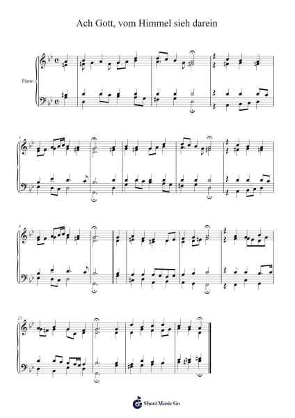 Ach Gott, vom Himmel sieh darein, BWV 2 Sheet Music by Johann Sebastian Bach-Arr.Fastsmith Sainsrel