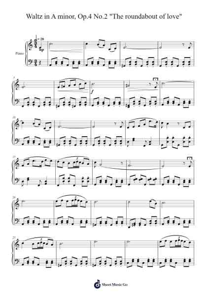 Waltz in A Minor, Op. 4 No. 2 "The Roundabout of Love" Sheet Music by Alfred Wong-Arr.Hulstone Lilsper
