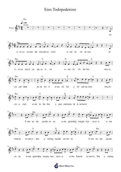 Eres Todopoderoso Sheet Music by Danilo Montero-Arr.Selo Lysel