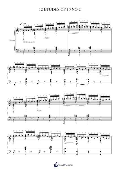 Études Op. 10 No. 2 Sheet Music by Frédéric Chopin-Arr.Wordfoe Hymar