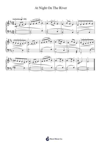 At Night On The River Sheet Music by Dmitri Kabalevsky-Arr.Theopys