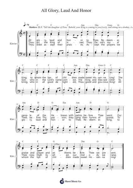 All Glory, Laud And Honor Sheet Music by Melchior Teschner-Arr.Hemike Allain