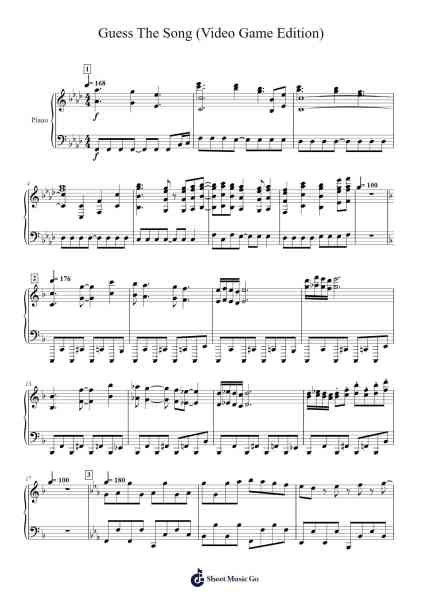Guess The Song (Video Game Edition) Sheet Music by NoahLovesMusic-Arr.Asfunk Philbrey