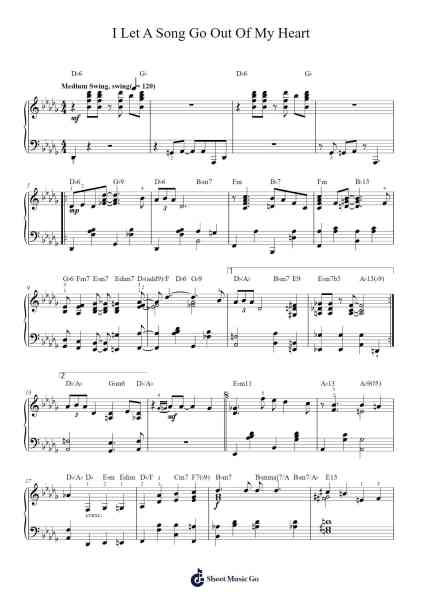 I Let a Song Go Out of My Heart Sheet Music by Duke Ellington-Arr.Jonessibyl Midsopp