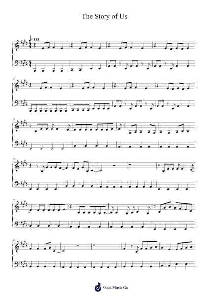 The Story of Us Sheet Music by Taylor Swift-Arr.Humeleen Bachnat