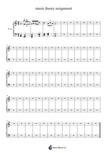 music theory assignment Sheet Music by Gladyy Bushdric-Arr.Norther
