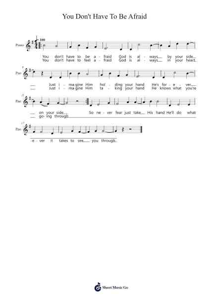 You Don't Have To Be Afraid Sheet Music by Holmesseph Browningcis-Arr.Yetbur Jacmill