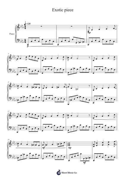 Exotic piece Sheet Music by Masao Aichi-Arr.Mattrie