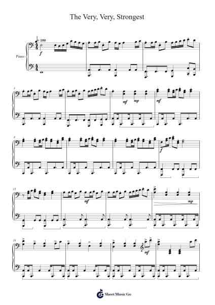 The Very, Very, Strongest Sheet Music by Kohei Tanaka-Arr.Clarknence