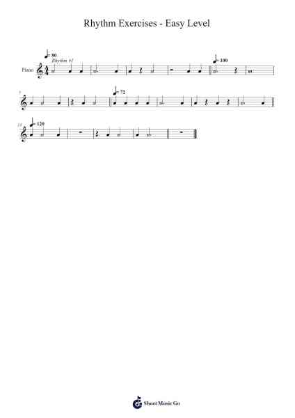 Rhythm Exercises - Easy Level Sheet Music by Mr. Harkin-Arr.Hulking Chilmund