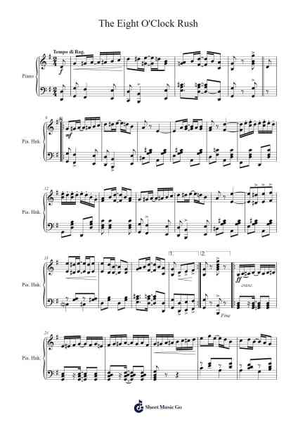 The Eight O'Clock Rush Sheet Music by Bess Elizabeth Rudisill Leech-Arr.Hartecam Thodoreboyle