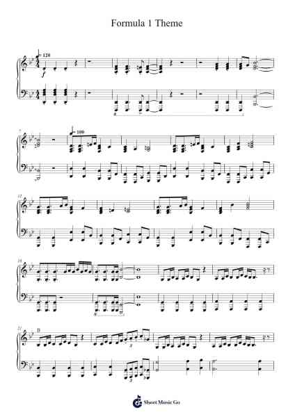 Formula 1 Theme Sheet Music by Brian Tyler-Arr.Kingsgust