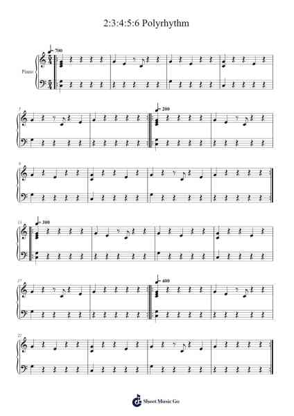 2:3:4:5:6 Polyrhythm Sheet Music by Winsjoel-Arr.Hudcie Rhoclark
