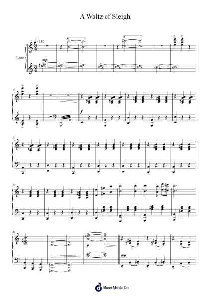 A Waltz of Sleigh Sheet Music by Joe Hisaishi-Arr.Jactram Matphael