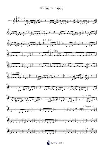 wanna be happy Sheet Music by -Arr.Peagrace Lensid