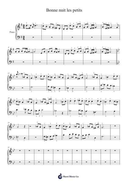 Bonne nuit les petits Sheet Music by Jean Michel Defaye-Arr.Huttbins