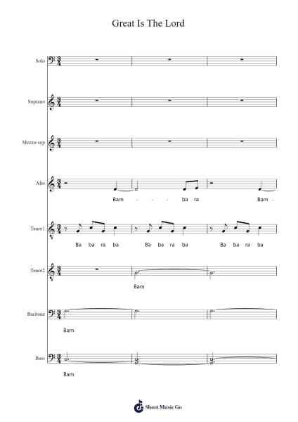 Great Is The Lord Sheet Music by Hosanna! Music-Arr.Haycah Touthale