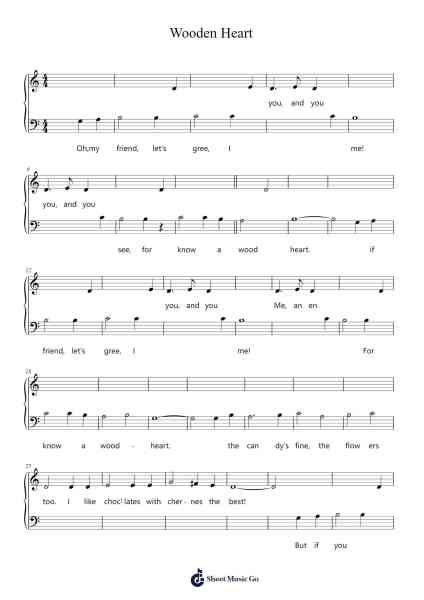 Wooden Heart Sheet Music by Traditional-Arr.Huthorne
