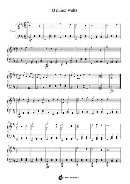 B minor Waltz Sheet Music by Aaron6942-Arr.Ciscer Georyale