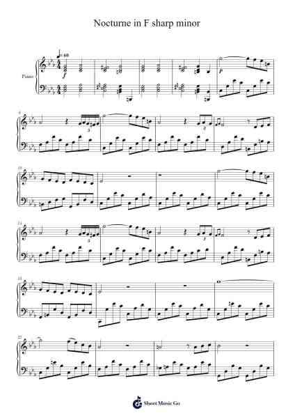 Nocturne in F sharp minor Sheet Music by Deniz Atay-Arr.Trollstal