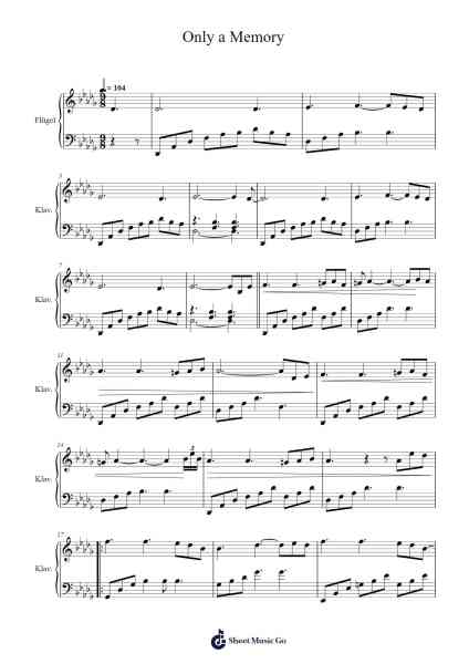Only a Memory Sheet Music by Yanni-Arr.Haletra Kimstone