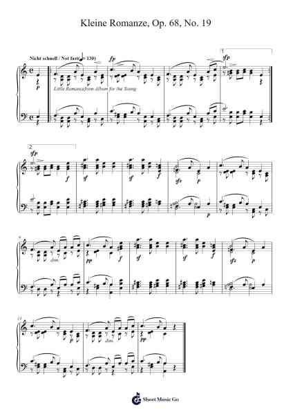 Album for the Young, Op. 68, No. 19 "Kleine Romanze" Sheet Music by Robert Schumann-Arr.Cranethe Dougledk