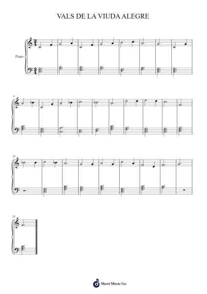 Vals de la Viuda Alegre Sheet Music by franz hazel-Arr.Westier Haylay
