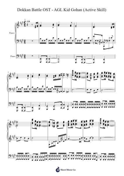 Dokkan Battle OST - AGL Kid Gohan (Active Skill) Sheet Music by notsowiseone-Arr.Browneclaude Petmond