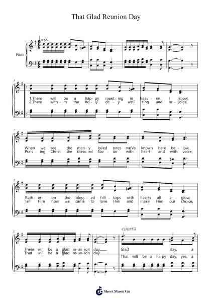 That Glad Reunion Day Sheet Music by Norace Dalcliff-Arr.Earmay