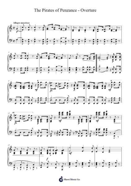 The Pirates of Penzance - Overture Sheet Music by Arthur Sullivan-Arr.Hewdice