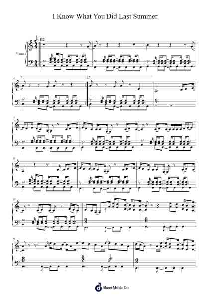 I Know What You Did Last Summer Sheet Music by A Minor-Arr.Surdred