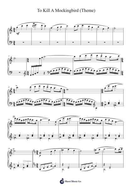 To Kill A Mockingbird (Theme) Sheet Music by Elmer Bernstein-Arr.Louhal