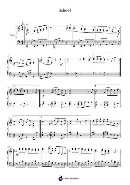 School (DELTARUNE Chapter 1) Sheet Music by Toby Fox-Arr.Popgram Migcky
