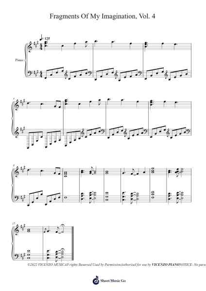 Fragments Of My Imagination, Vol. 4 Sheet Music by Vicenzo Piano-Arr.Priestvy