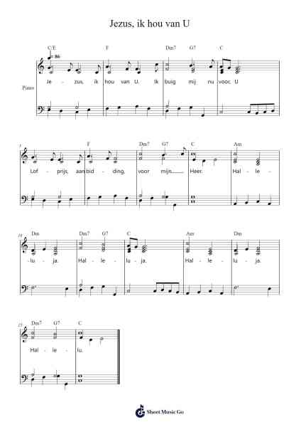 Jezus, ik hou van U Sheet Music by -Arr.Gosnix