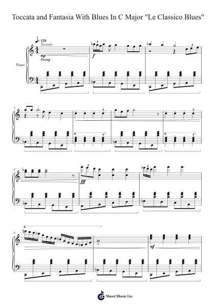 Toccata and Fantasia With Blues In C Major "Le Classico Blues" Sheet Music by W.T.S.-Arr.Greenblack Xawilde
