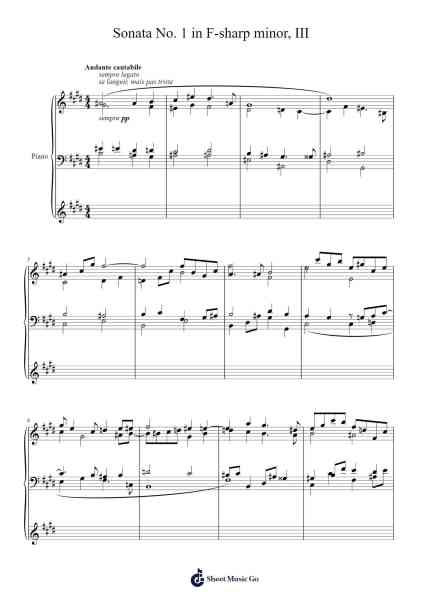 Sonata No. 1 in F-sharp minor, III Sheet Music by Matthew Wong-Arr.Poshua Xansweet