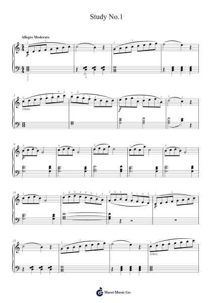 Study No.1 Sheet Music by Louis Streabbog-Arr.Tybey