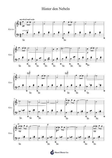 Hinter den Nebeln Sheet Music by Dagmar Bittner-Arr.Chauburne Fowblair