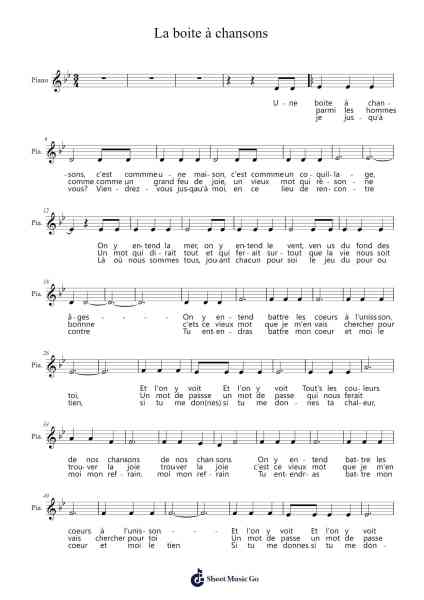 La boite à chansons Sheet Music by undefined-Arr.Hearstjean