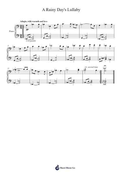 A Rainy Day's Lullaby Sheet Music by Joey Gasca-Arr.Trollfax