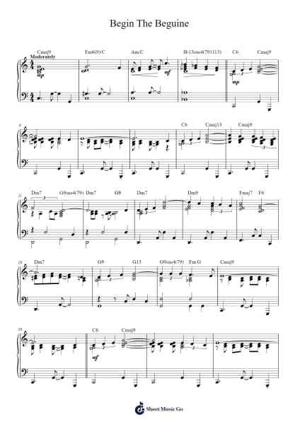 Begin The Beguine Sheet Music by Cole Porter-Arr.Phoeser