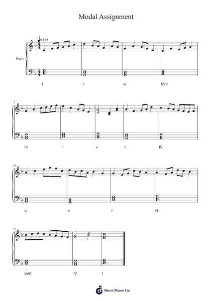 Modal Assignment Sheet Music by Kelly Allen-Arr.Bisay