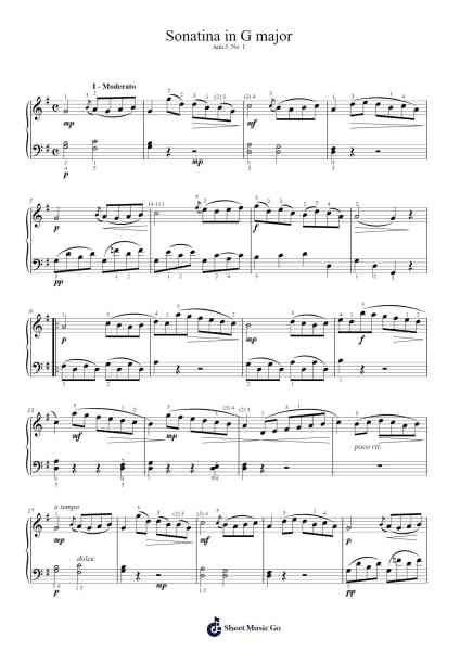 Sonatina in G Major, Anh. 5, No.1 Sheet Music by Ludwig van Beethoven-Arr.Lytckey Comnel