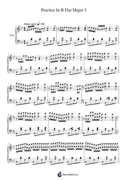 Practice In B Flat Major 3 Sheet Music by FG Gle Jirayu 101-Arr.Blycarr