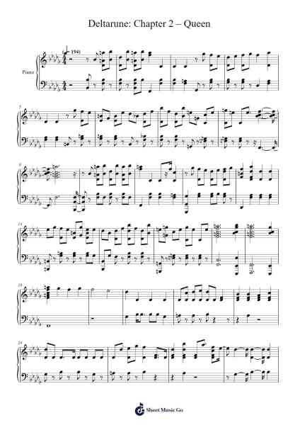 Queen Sheet Music by Toby Fox-Arr.Canor
