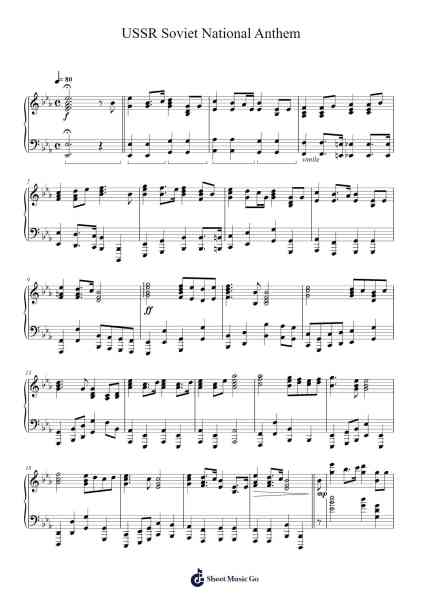 National Anthem of the Soviet Union Sheet Music by Alexander Vasilyevich Alexandrov-Arr.Cisraine